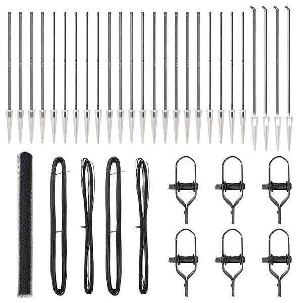 vidaXL Fence Post Grey 50 x 1.6 m (25 mm mesh) Steel and PVC