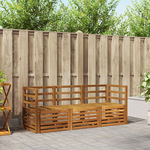 vidaXL Sofa Sets 3 pcs Natural Solid Acacia Wood