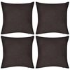 4 Brown Cushion Covers Cotton 40 x 40 cm