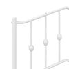 vidaXL Metal Bed Frame without Mattress with Headboard White 107x203cm