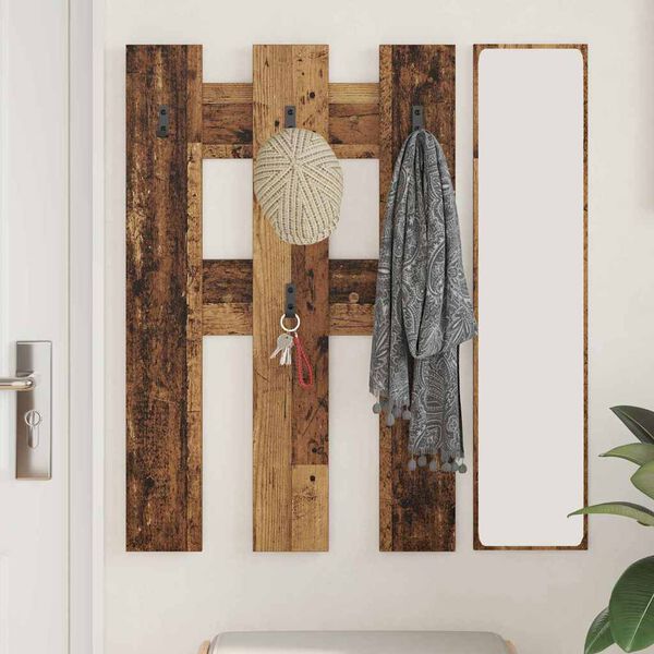 vidaXL Wall-Mounted Coat Rack Old Wood 65 x 3 x 100 cm Engineered wood