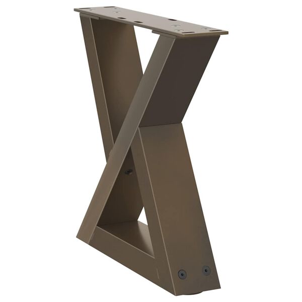 vidaXL Coffee Table Legs 2 pcs Natural Steel 40x(30-31.3) cm Steel