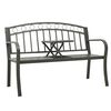 vidaXL Garden Bench with Table Grey 120 cm Steel