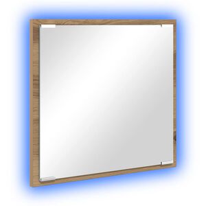 vidaXL LED Bathroom Mirror Artisan Oak 40 x 37 x 8.5 cm