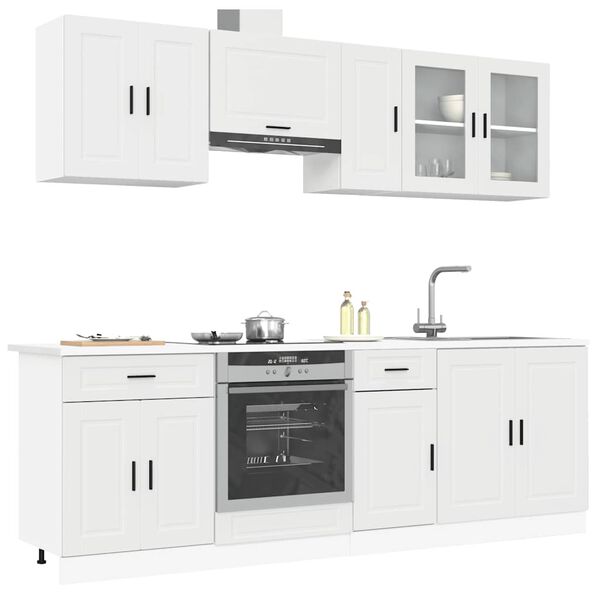 vidaXL 8 Piece Kitchen Cabinet Set Porto White Engineered Wood