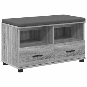 vidaXL Hall Bench with Cushion with Drawer Grey Sonoma 80 x 38 x 46 cm