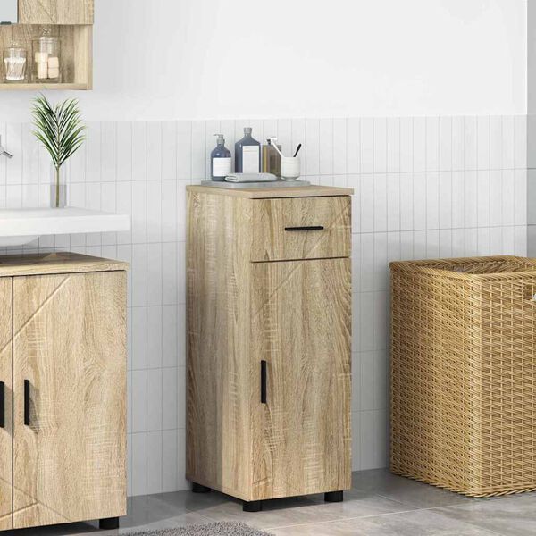 vidaXL Bathroom Cabinet with Drawer Sonoma Oak 30 x 35 x 80 cm