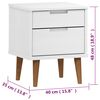 vidaXL Bedside Cabinet MOLDE White 40x35x48 cm Solid Wood Pine