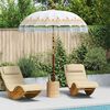 vidaXL Balinese Parasol Cream (180-190) x 260 cm Cotton and solid wood