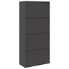 vidaXL Storage Cabinet 2 pcs Black 90 x 40 x 200 cm Steel