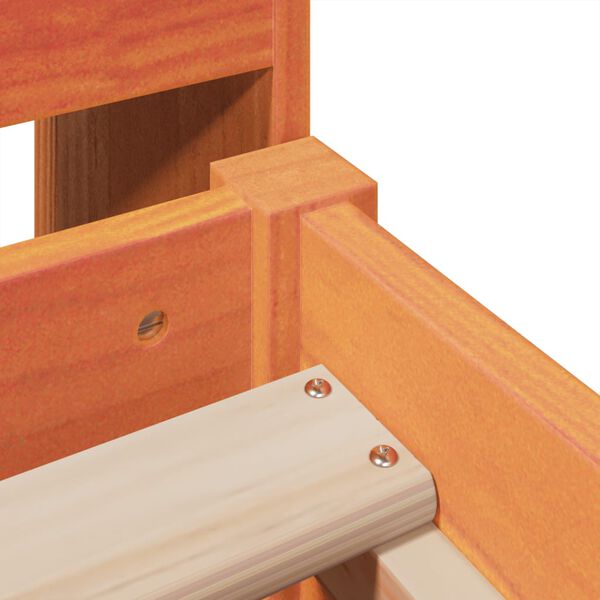 vidaXL Bed Frame without Mattress Wax Brown 100x200 cm Solid Wood Pine