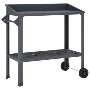 vidaXL Potting Table with Wheels 96 x 50 x 89 cm Powder-Coated Steel