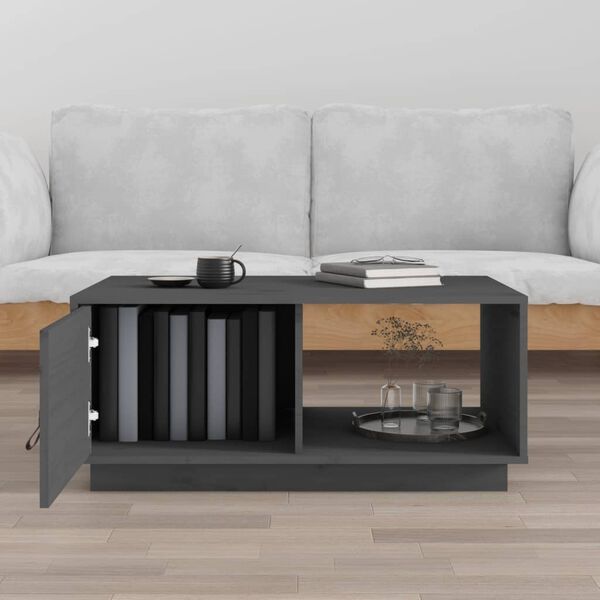 vidaXL Coffee Table Grey 80x50x35.5 cm Solid Wood Pine