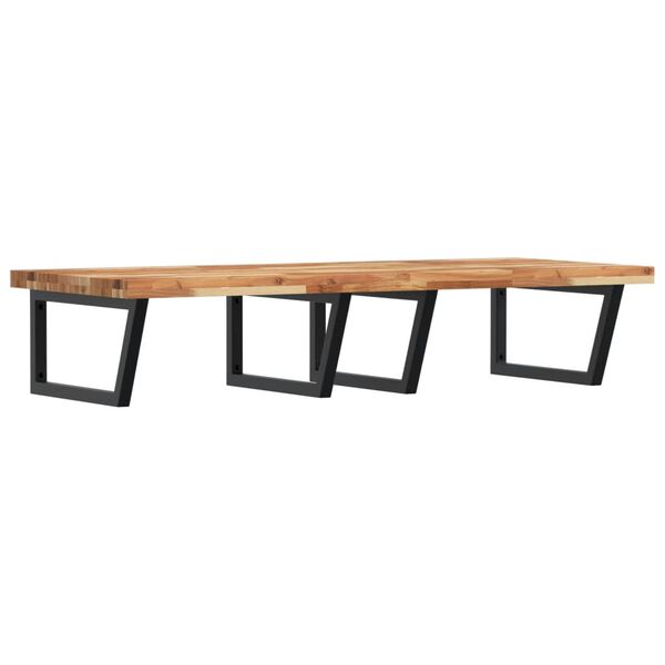 vidaXL Basin Shelf Wall Mounted Steel and Solid Wood Acacia