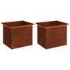vidaXL Garden Planter with LED 2 pcs Rusty 50 x 60 x 48 cm