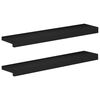 vidaXL Window Sills 2 pcs Black 80x 15 x 2 cm Solid Beech Wood