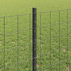 vidaXL Fence with Post Grey 0.8 x 25 m Steel