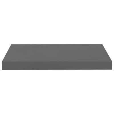 vidaXL Floating Wall Shelf High Gloss Grey 50x23x3.8 cm MDF