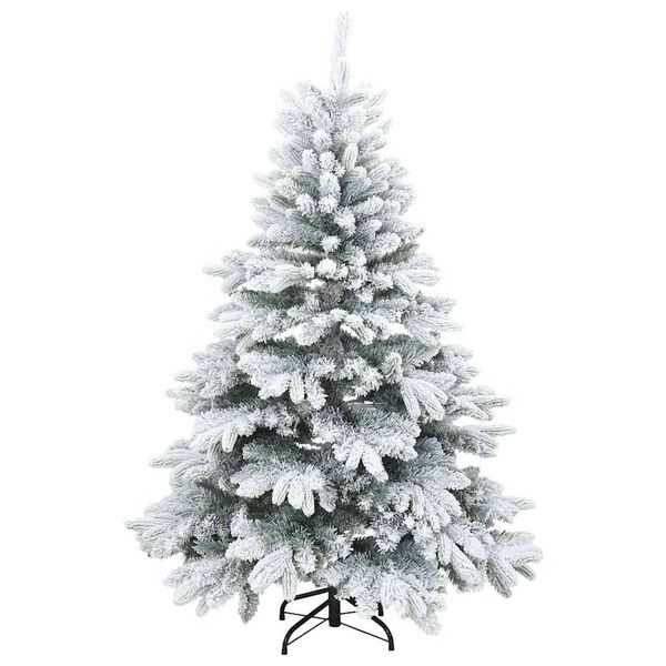 vidaXL Artificial Hinged Christmas Tree Snow Flocked White 120 cm