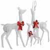vidaXL Reindeer Family Christmas Decoration White and Silver 201 LEDs