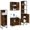 vidaXL 4 Piece Bathroom Cabinet Set Smoked Oak Engineered Wood