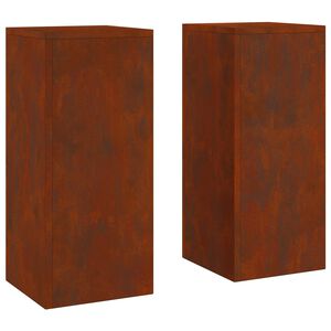 vidaXL Plant Stand 2 pcs Rusty 24 x 24 x 55 cm Weathering Steel