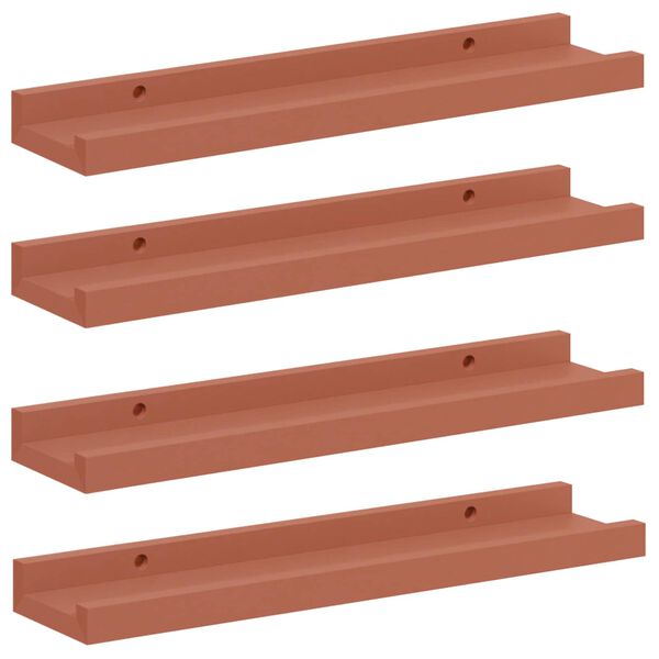 vidaXL Wall Shelf with Shelf 4 pcs Red 40 x 9 x 3 cm Engineered Wood
