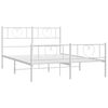 vidaXL Metal Bed Frame without Mattress with Footboard White 140x190cm