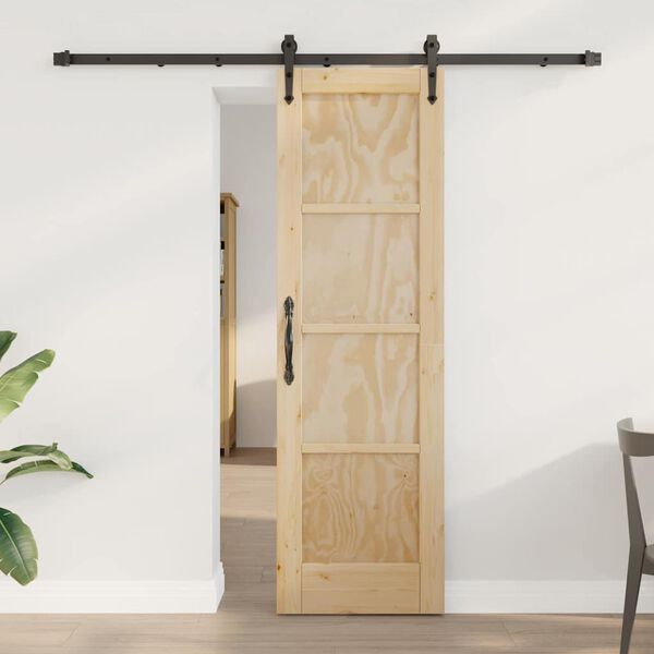 vidaXL Sliding Door ORKDAL Natural and Black 61 x 198.5 cm