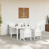 vidaXL Garden Dining Set 5 pcs White Polt rattan