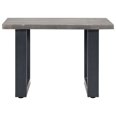 vidaXL Coffee Table with Live Edges Grey 60x60x40 cm Solid Acacia Wood