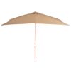 vidaXL Garden Parasol with Wooden Pole 200x300 cm Taupe