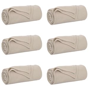 vidaXL Throw Blankets 6 pcs Beige 270 x 240 cm 5.08 kg Fleece