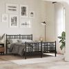 vidaXL Metal Bed Frame without Mattress with Footboard Black 120x200cm