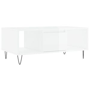 vidaXL Coffee Table High Gloss White 90x50x36.5 cm Engineered Wood