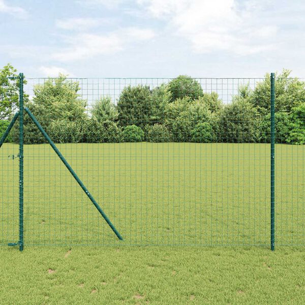 vidaXL Fence Post Other 26 pcs Green 3.2 x 3.2 x 210 cm Steel