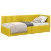 vidaXL Corner Bed Frame with Headboard Yellow 80 cm x 200 cm Velvet