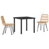 vidaXL Garden Dining Set 3 pcs Brown Powder-Coated Steel