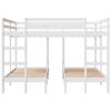 vidaXL Triple Bunk Bed Frame White 160x200/80x160 cm Solid Wood Pine