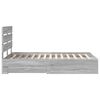 vidaXL Bed Frame with Drawer Grey Sonoma 120 x 190 cm Engineered Wood
