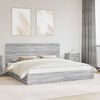 vidaXL Storage Bed Grey Sonoma 200 x 200 cm Engineered Wood