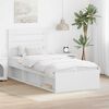 vidaXL Bed Frame with Headboard White 90 x 200 cm Solid Pine Wood