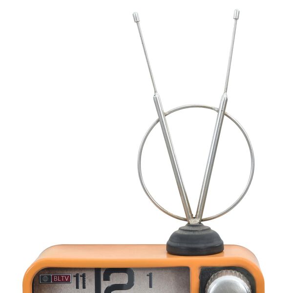 vidaXL Table Clock Orange and Black 25x11x48 cm Iron and MDF