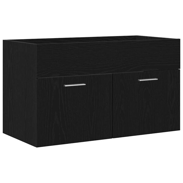 vidaXL Sink cabinet Black Oak 38.5 x 100 x 46 cm Engineered Wood