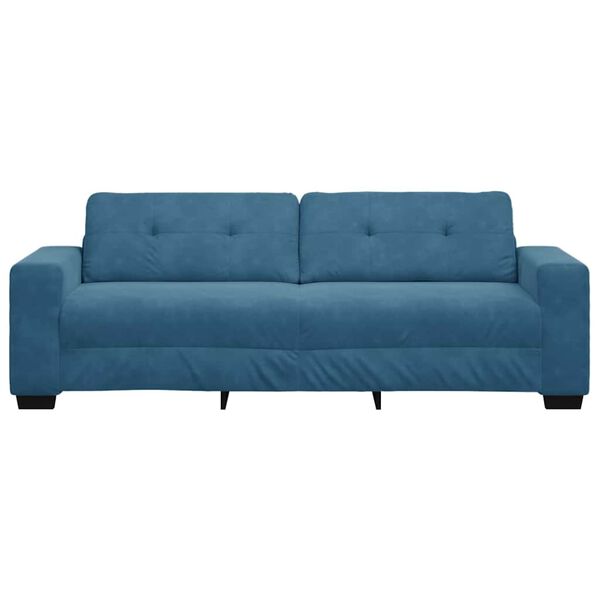 vidaXL Sofa Blue 221 x 80 x 80 cm Poly velvet