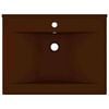 vidaXL Luxury Basin with Faucet Hole Matt Dark Brown 60x46 cm Ceramic