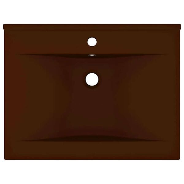 vidaXL Luxury Basin with Faucet Hole Matt Dark Brown 60x46 cm Ceramic