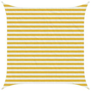 vidaXL Sunshade Sail Yellow and White 2.5 x 2.5 m HDPE