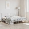 vidaXL Metal Bed Frame without Mattress with Headboard White 200x200cm