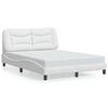 vidaXL Bed Frame with LED without Mattress "Hvar" White 120x200 cm